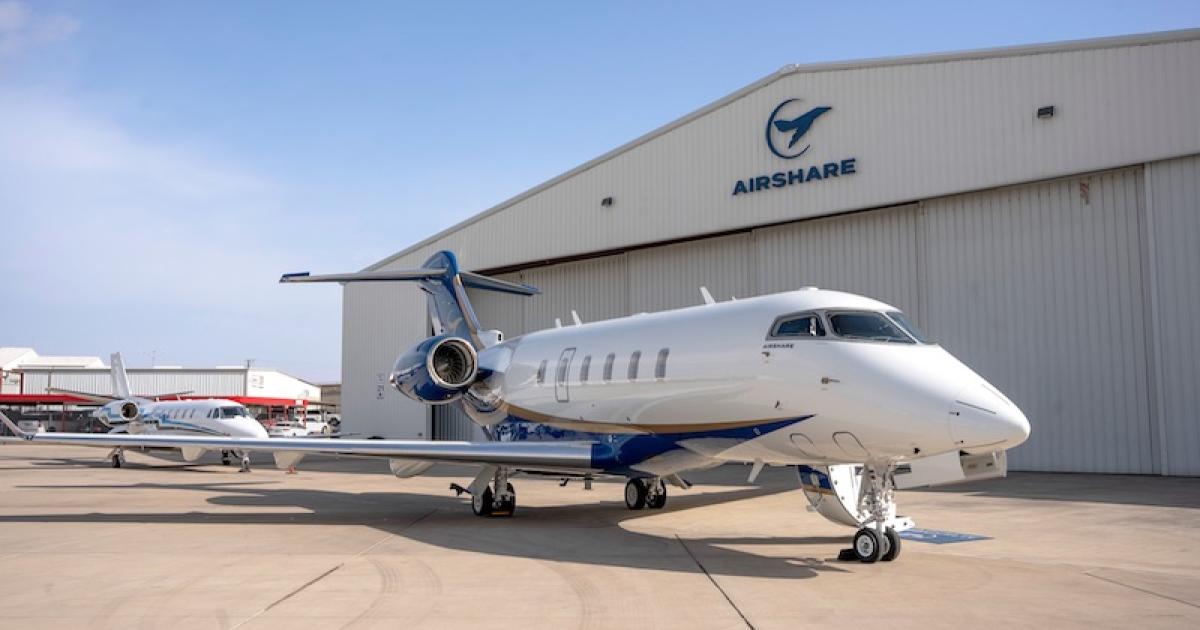 Airshare is expanding its fleet to include the super-midsize Challenger 350 and Challenger 3500 and equipping each of them with Viasat’s Ka-band in-flight connectivity system. (Photo: Airshare)