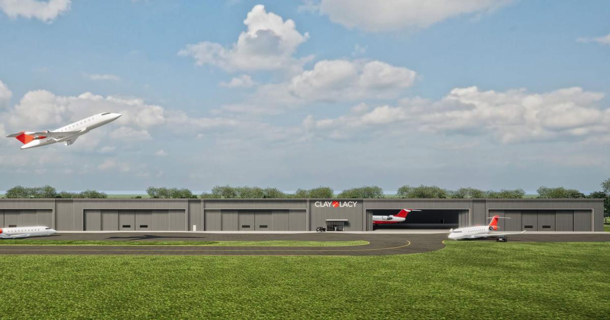 When Phases 1 and 2 of Clay Lacy Aviation's new FBO are completed at Connecticut's Waterbury-Oxford Airport in mid-2025, they will add 120,000 sq ft of heated hangar space at the dedicated GA gateway. (Image: Clay Lacy Aviation)