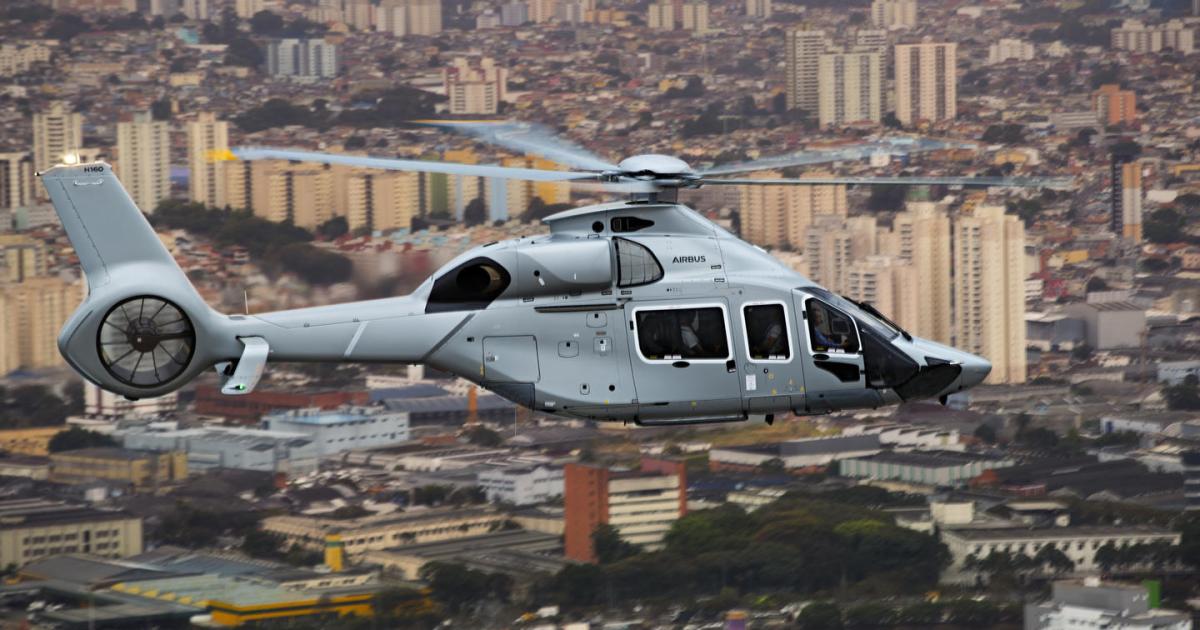 Airbus Helicopters has delivered the first ACH160, a VIP-outfitted version of the H160. The milestone helicopter went to a customer in Brazil. (Photo: Airbus Helicopters)