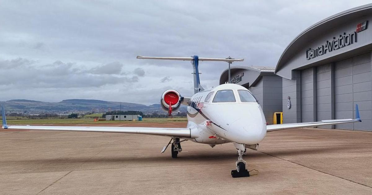 Gama Aviation—which operates FBOs in Sharjah, UAE (OMSJ), Jersey Airport (EGJJ), and Glasgow, Scotland (EGPF)—has introduced in-house security screening at the latter, improving service for its large aircraft charter customers. (Photo: Gama Aviation)