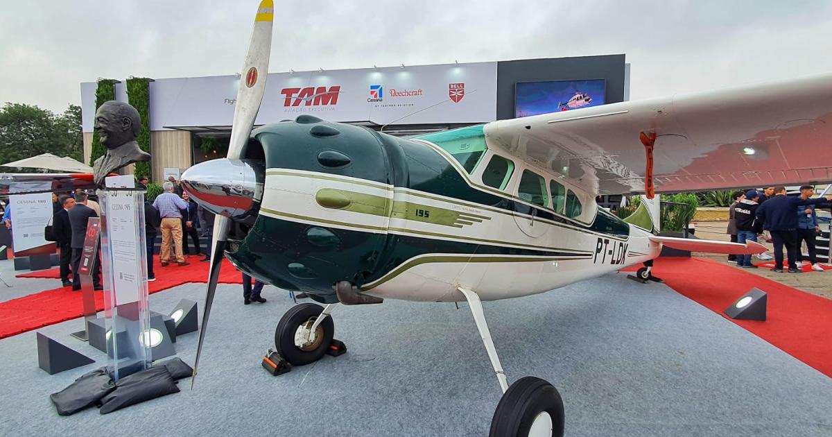 TAM Aviação Executiva is celebrating its 60th anniversary and brought this immaculate Cessna 195 to its LABACE static display. (Photo: Antonio Carlos Carriero/AIN)