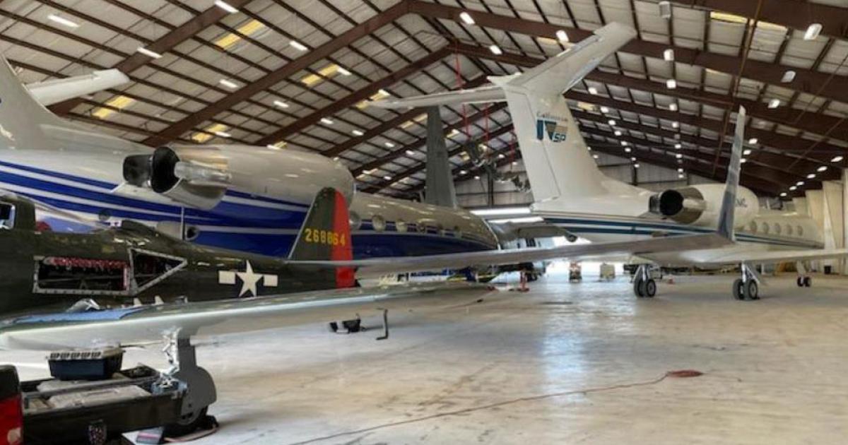 Threshold Aviation's fourth 50,000 sq ft hangar at California's Chino Airport brings the facility to a quarter-million sq ft of interior space. (Photo: Threshold Aviation Group)