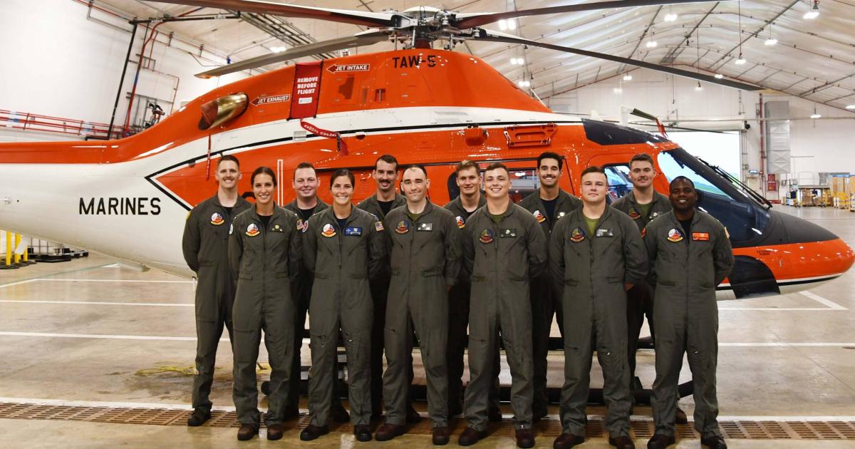 The U.S. Navy's first student class to train in the Leonardo TH-73A “Thrasher” began their rotorcraft training earlier this month at Naval Air Station Whiting Field in Milton, Florida. (Photo: U.S. Navy)