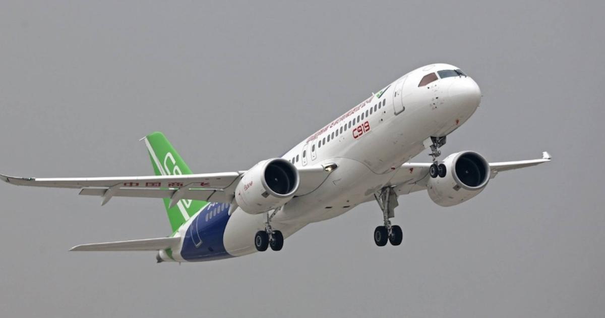 The newly certified Comac C919 potentially represents a legitimate competitor to the Boeing 737 and Airbus A320 in the Chinese marketplace. (Photo: Comac)