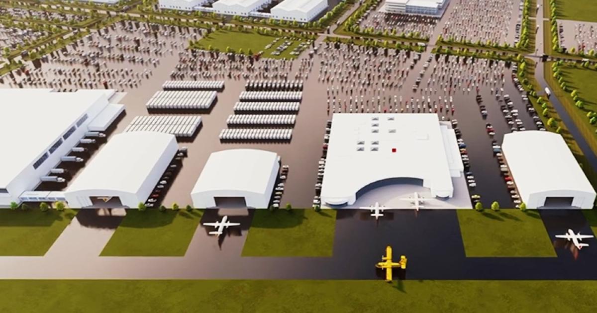 De Havilland Aircraft of Canada hopes to have some buildings at its new Alberta assembly site operational by 2025. (Image: De Havilland Aircraft of Canada)