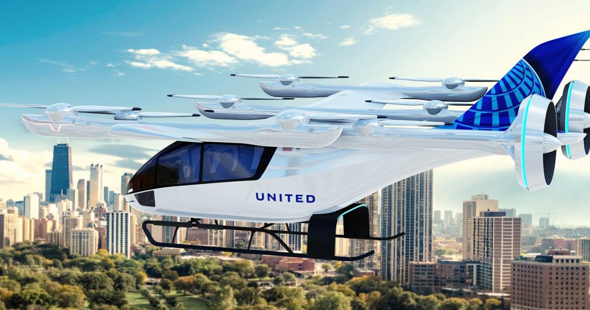 United Airlines has invested $15 Million in Eve Air Mobility and joins a consortium established to simulate UAM operations in Chicago starting on September 12. (Image: Eve)