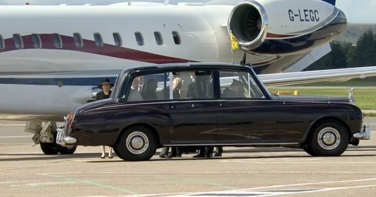 An Embraer Legacy 600 aircraft operated by Luxaviation carried the UK's King Charles III to Edinburgh for one of several official mourning events for the late Queen Elizabeth II. (Image: BBC)
