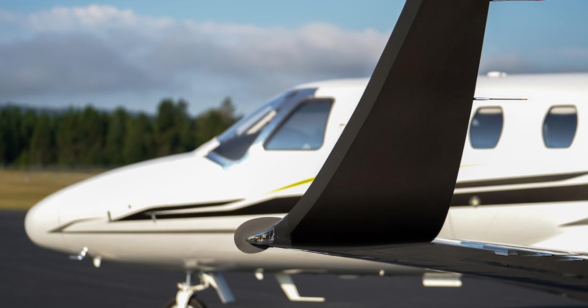 Tamarack Aerospace Group initially received FAA approval for its active winglet upgrade on the Cessna Citation M2 in 2015. (Photo: Tamarack Aerospace Group)