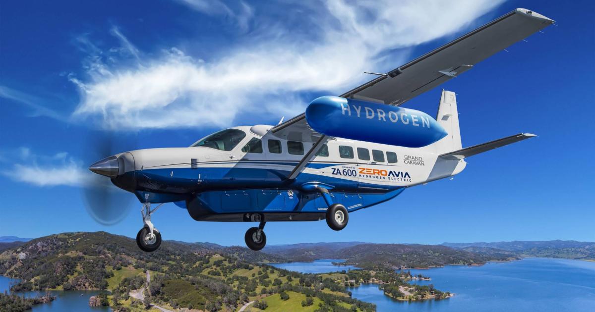 Textron Aviation and ZeroAvia will work together on a hydrogen-electric propulsion system for Cessna Grand Caravans. The system will be retrofittable to the more than 2,400 Grand Caravans in service. (Photo: Textron Aviation)