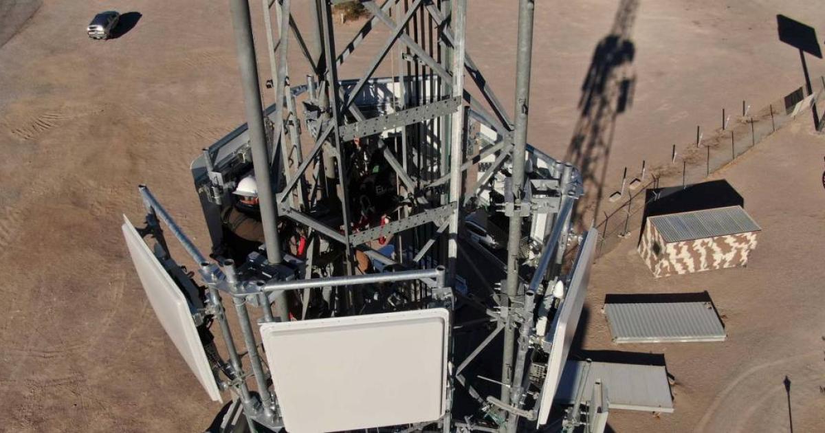 One of Gogo Business Aviation’s 150 new towers for the company’s new 5G air-to-ground network. (Photo: Gogo)