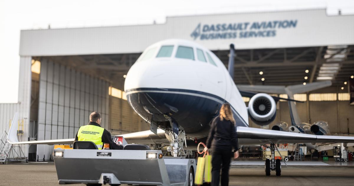 Dassault Aviation Business Services includes full-service operations in Geneva and Farnborough, England, as well as facilities in Basel, Lugano, and Sion, Switzerland; Paris Le Bourget; Lisbon, Portugal; Luton outside London; and Luanda, Angola. (Photo: Dassault Aviation)