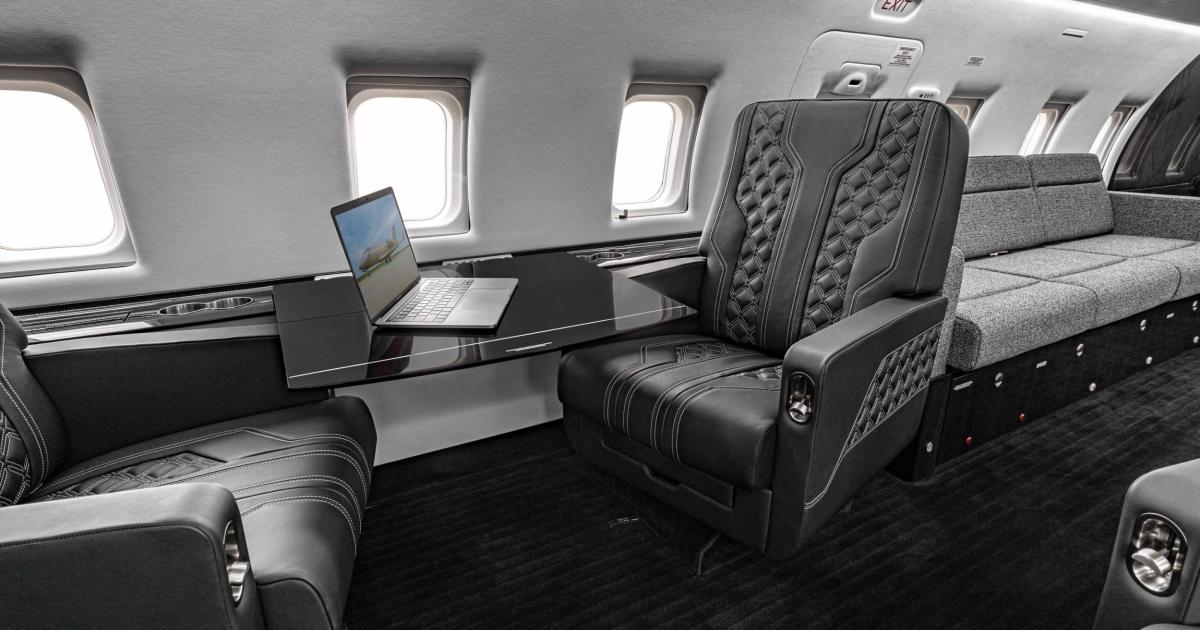Duncan Aviation did the full cabin refurbishment on this Bombardier Challenger 604.