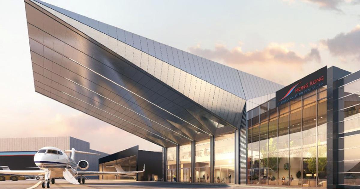 A major expansion project at the Hong Kong Business Aviation Centre will introduce Asia's first airside arrivals canopy along with a host of other improvements. (Image: HKBAC)