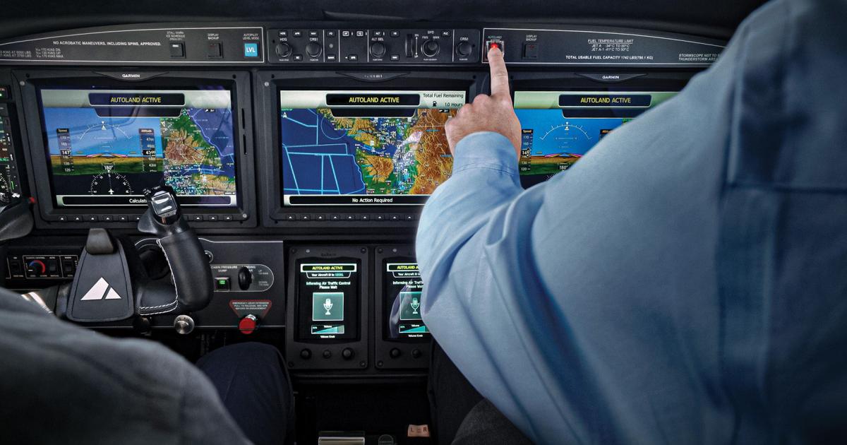 Piper Aircraft is showcasing the latest evolution of Garmin software in its flagship M600 SLS aircraft at the NBAA-BACE convention in Orlando, Florida this week. (Photo: Piper Aircraft)