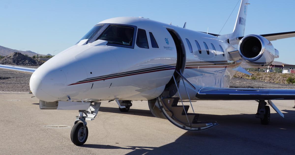 SmartSky's Citation Excel is used for testing its air-to-ground connectivity network. (Photo: Matt Thurber/AIN)