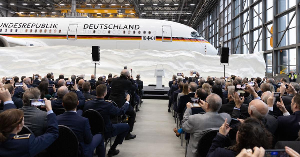 The VIP Airbus A350 that Lufthansa Technik handed over to the German Armed Forces on Wednesday bears the name Konrad Adenauer, after the former German federal chancellor. (Photo: Lufthansa Technik)