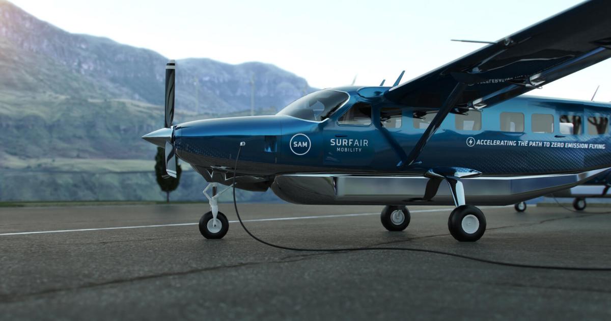 Surf Air Mobility scuttled its plans in April to acquire Ampaire, which is developing a hybrid-electric version of the Cessna Grand Caravan. (Photo: Surf Air Mobility)