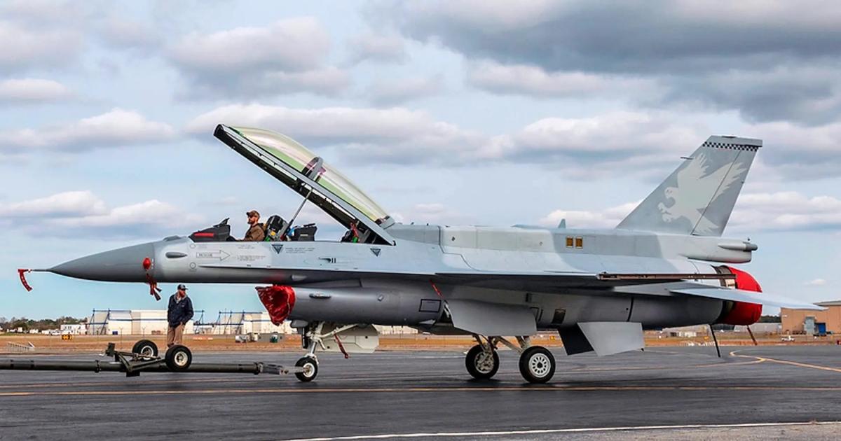 The Greenville factory’s first aircraft is an F-16D Block 70 for Bahrain. (Photo: Lockheed Martin)