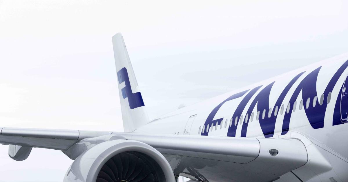 Finnair's Airbus A350s fly some routes whose distances increased 30- to 40 percent when Russian airspace became unavailable. (Photo: Finnair)