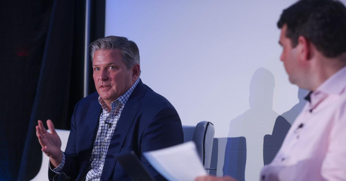 NetJets president of sales, marketing, and service Patrick Gallagher gave the audience at Corporate Jet Investor Miami an update on his company's growth on Wednesday. (Photo: Corporate Jet Investor)