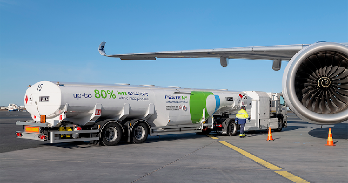 A new agreement between Airbus and alternative fuel supplier Neste calls for further joint efforts on the production and uptake of SAF. (Photo: Airbus)