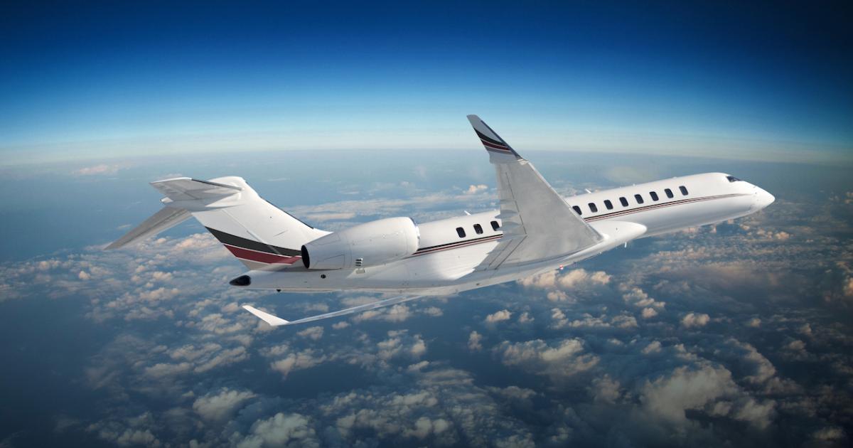 NetJets expects to eventually have a fleet of 24 Global 8000 ultra-long-range business jets. (Image: Bombardier)