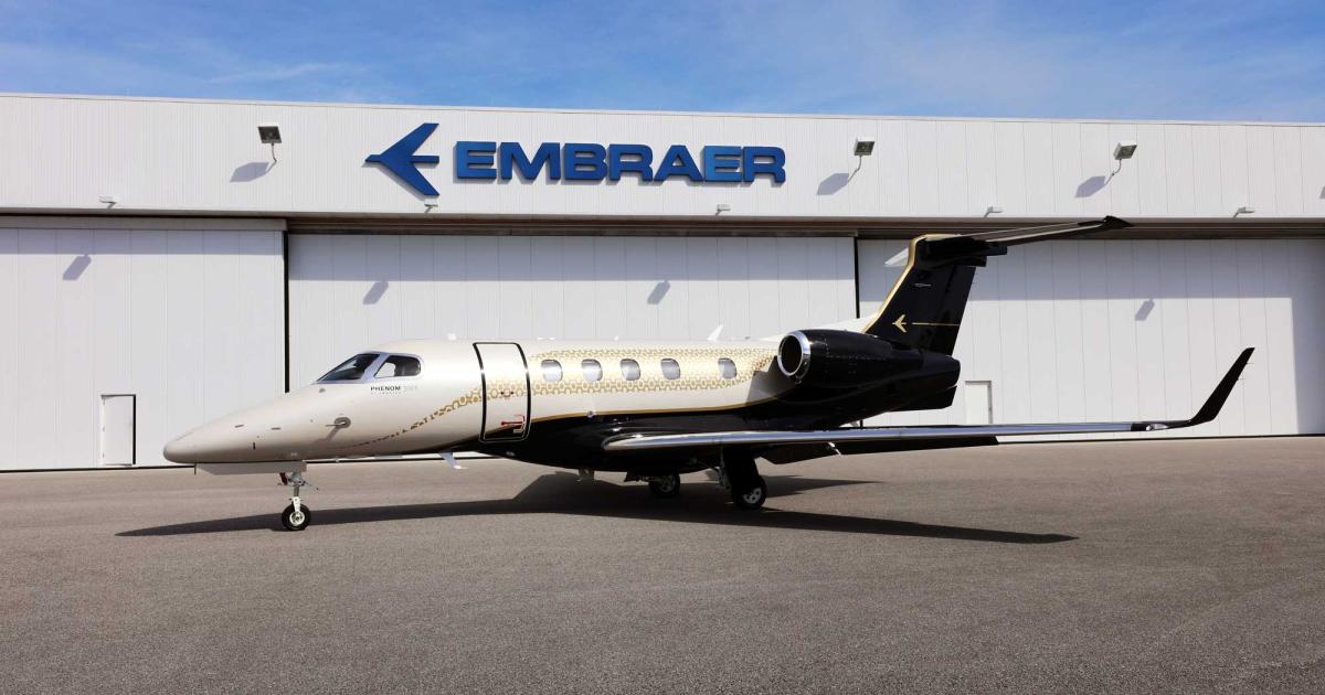 Embraer expects to deliver 100 to 110 business jets this year, with about half of that total being handed over in the current fourth quarter. The company's Phenom 300E light jet historically accounts for about two-thirds of deliveries, meaning it could ship up to 36 of the light jets in the fourth quarter alone. (Photo: Embraer)