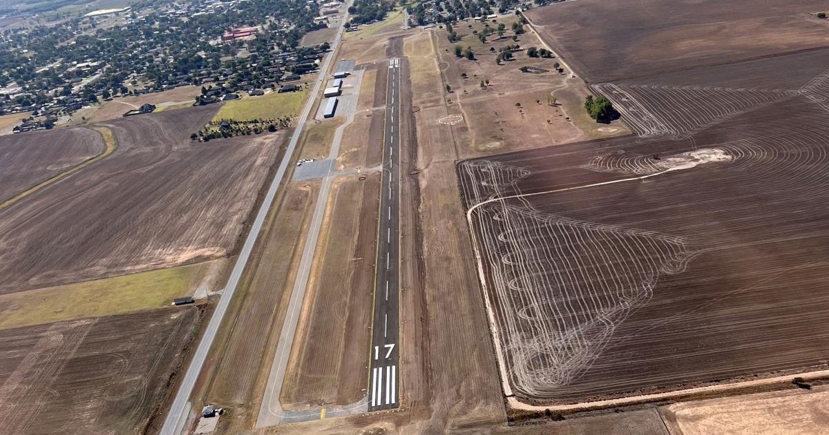 Oklahoma's Watonga Regional Airport has concluded a five-month-long, nearly $3 million rehabilitation project on its Runway 17/35. Photo: Oklahoma Aeronautics Commission)