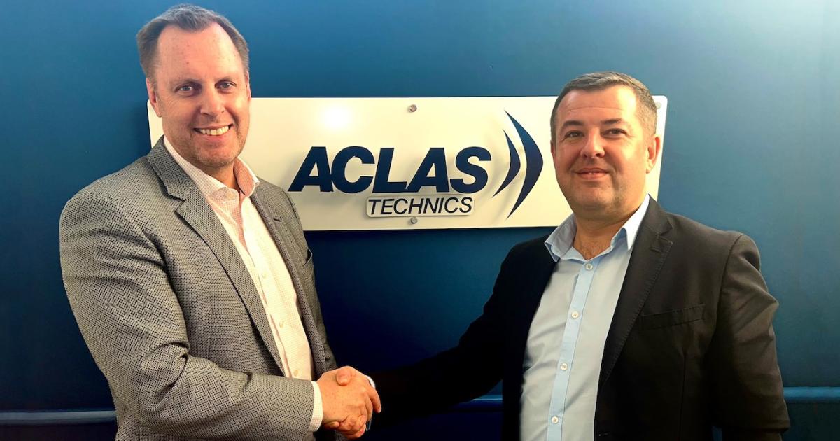 C&L Aviation Group CEO Chris Kilgour with ACLAS Technics founder and managing director Charles Henery