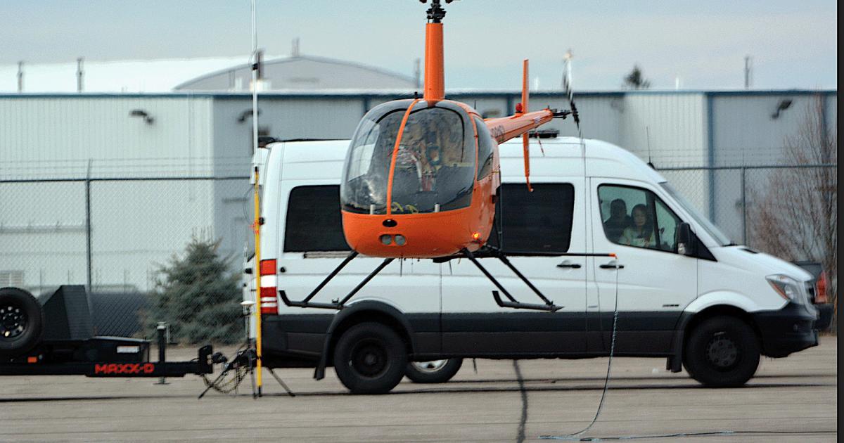 Robinson R22 helicopter takes off uncrewed at the FAA’s unmanned aircraft systems test site using Rotor Technologies "Cloud Pilot" operating system.