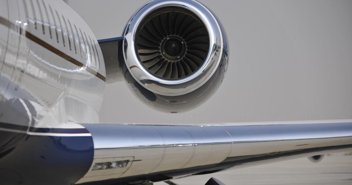 Partial image of business jet