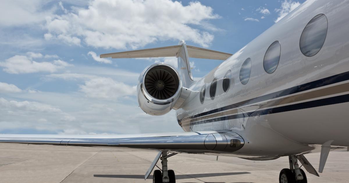 partial image of business jet