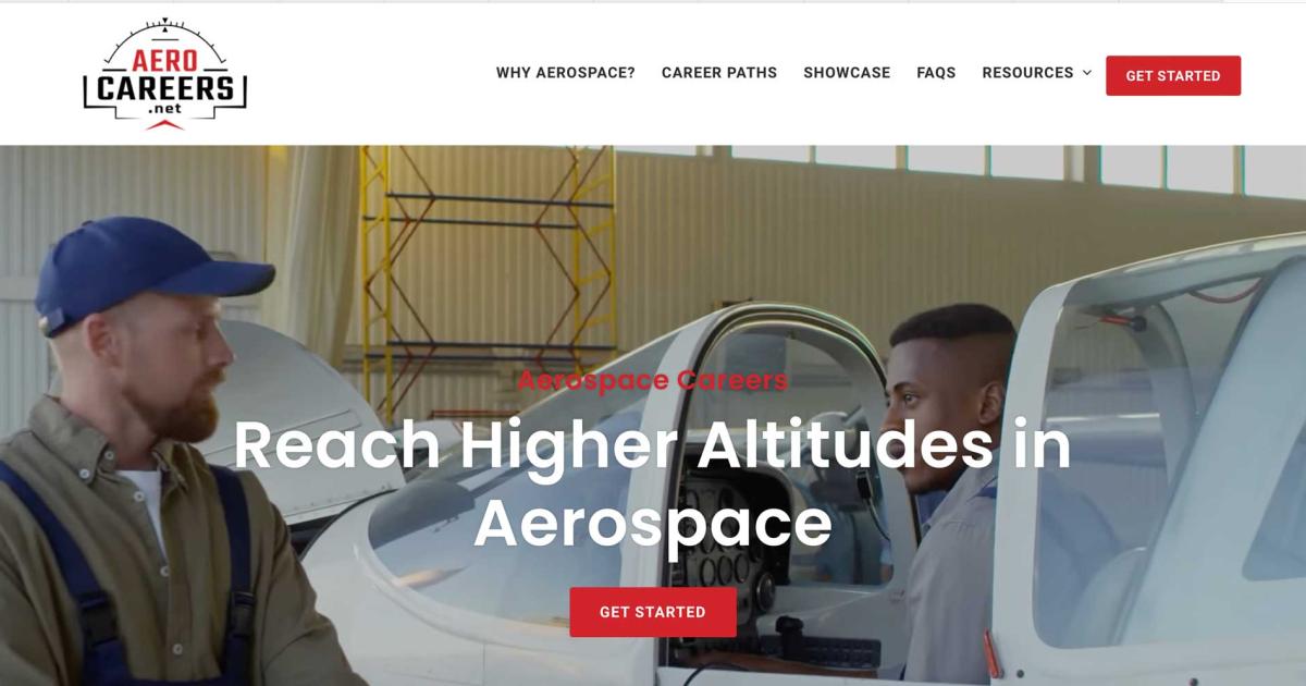Screenshot of AeroCareers website header