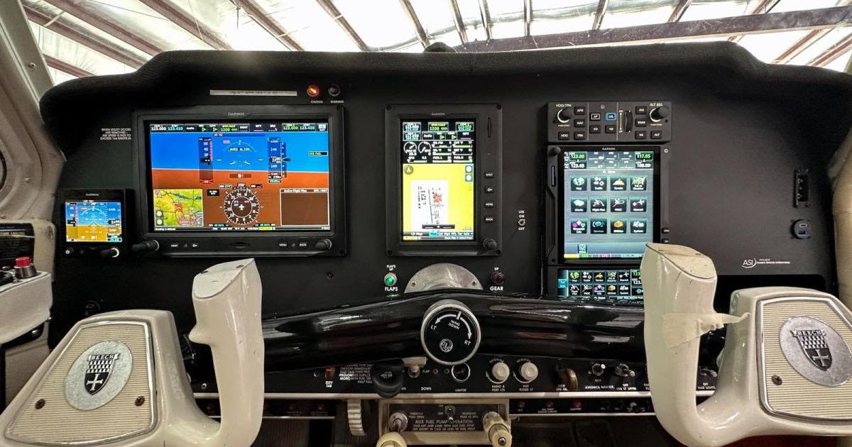 Upgraded cockpit of a Beechcraft Debonair