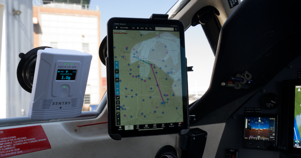 ForeFlight iPad app with Sentry Plus ADS-B receiver