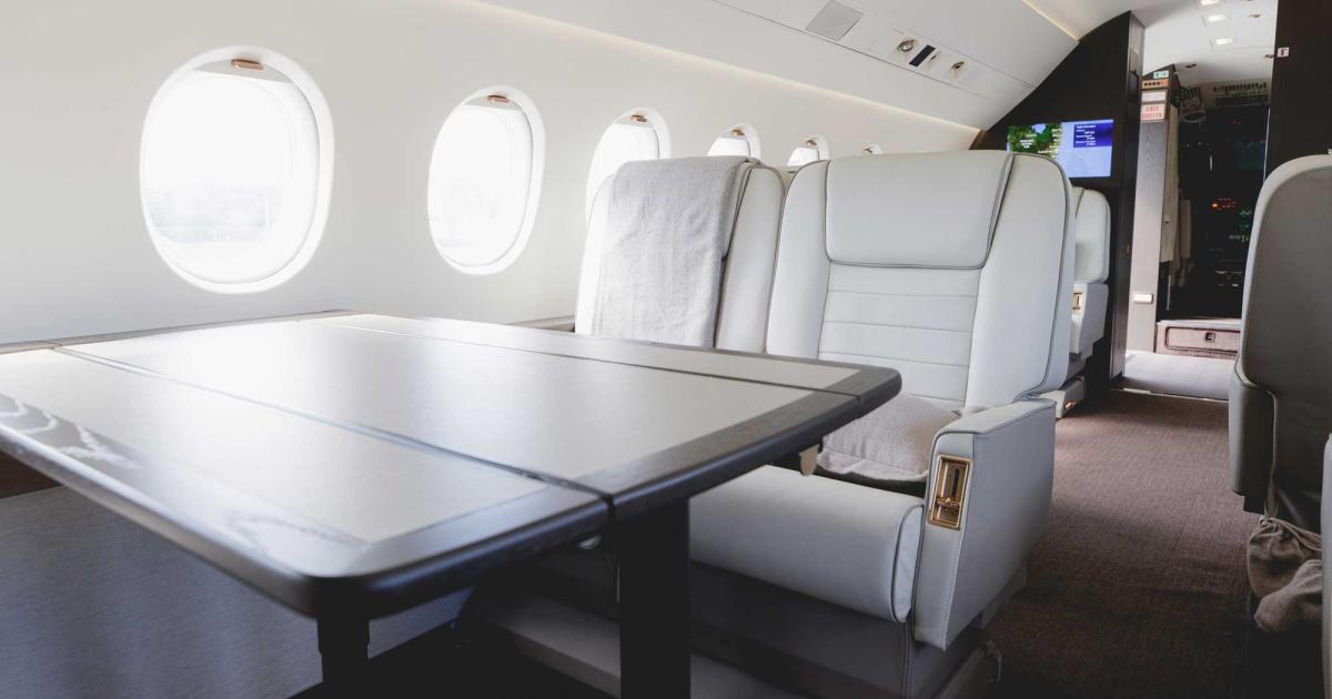 VIP Completions flying showroom Dassault Falcon 2000