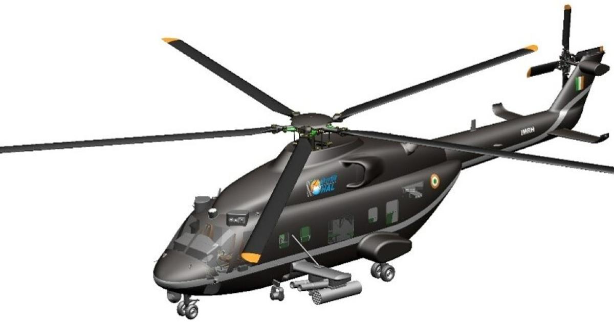 Digital rendering of 13-ton Indian Multi-Role Helicopter