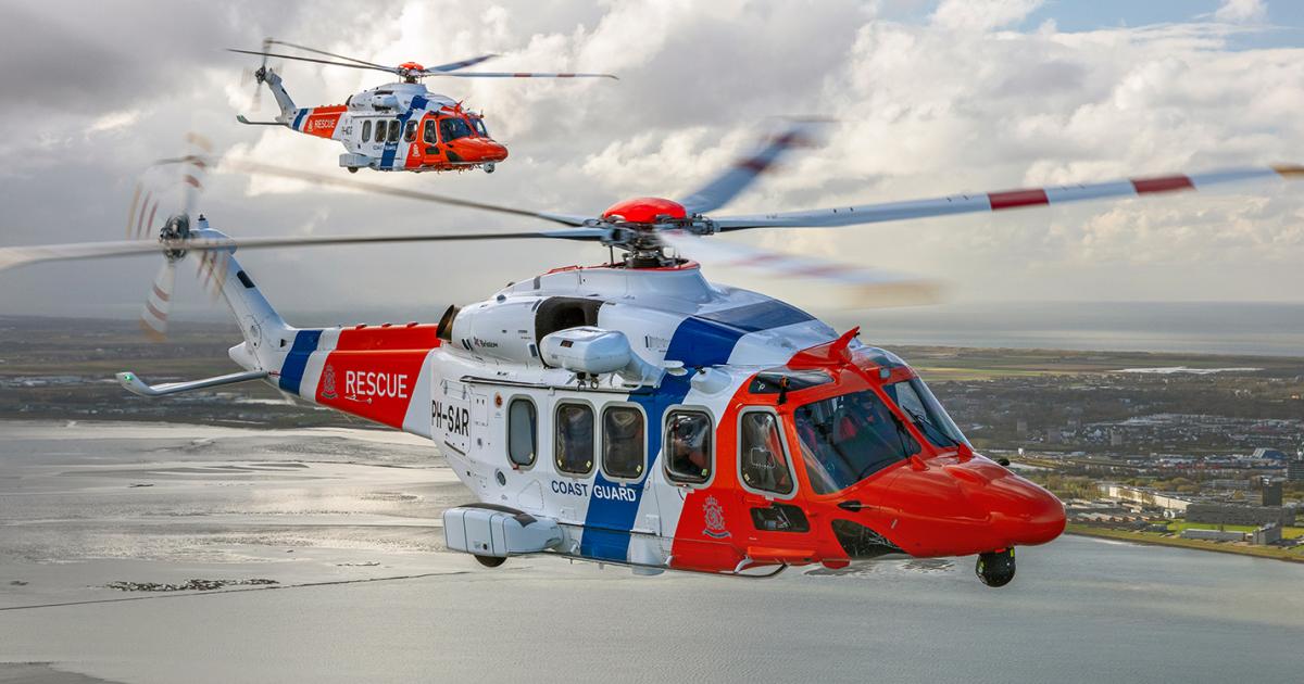 Bristow Search and Rescue Coast Guard helicopters in flight