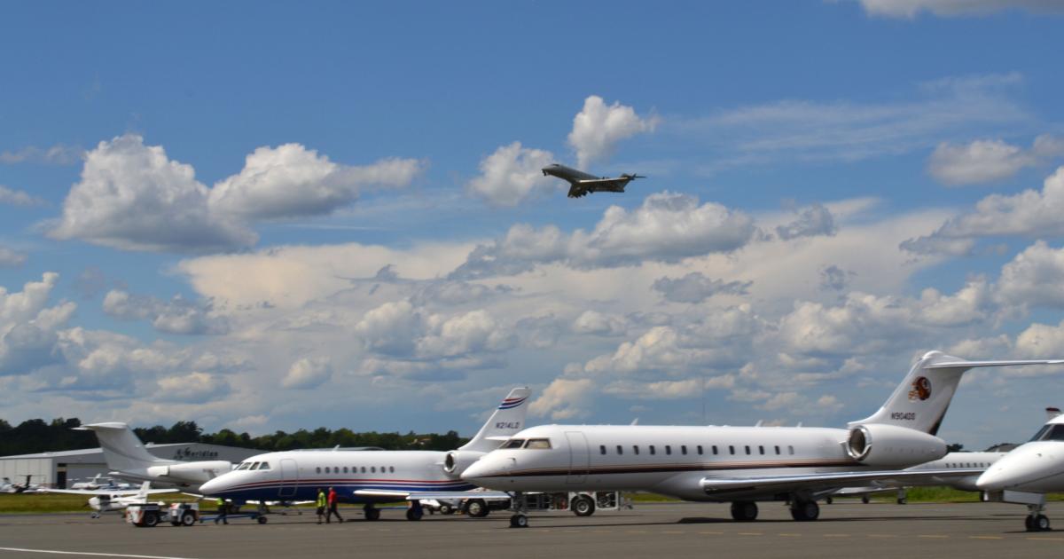 Private aircraft at Teterboro Airport