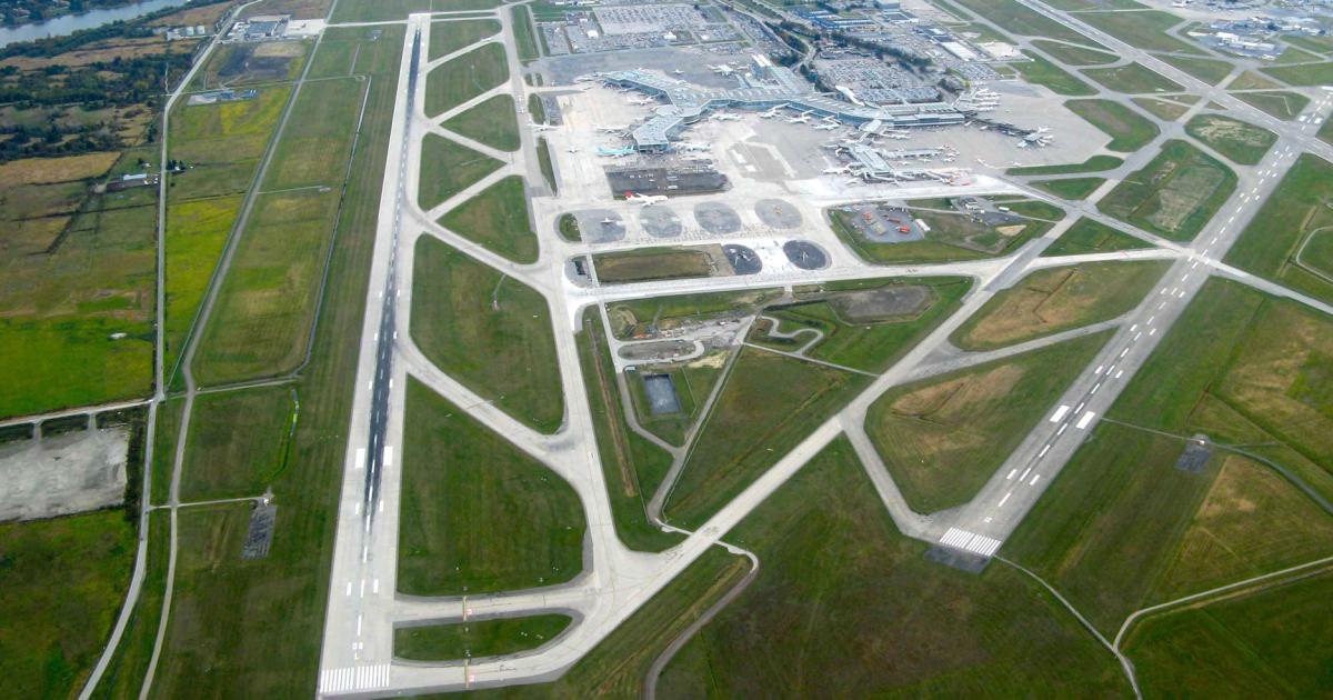 Aerial view of Vancouver International Airport 