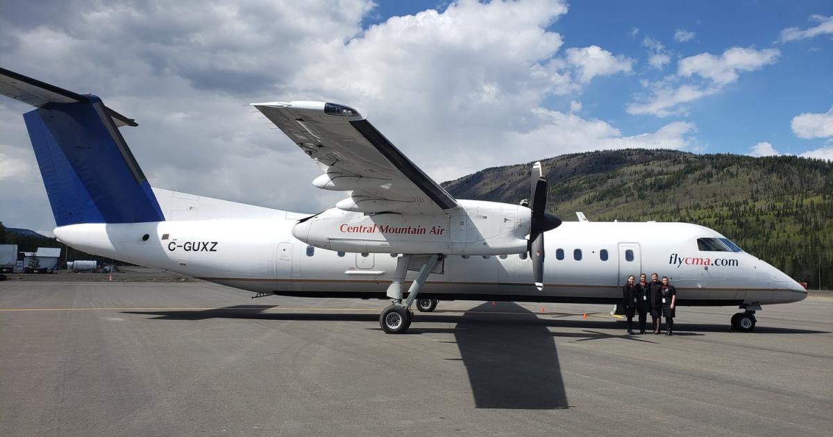 Central Mountain Air De Havilland Dash 8-300 on airport ramp
