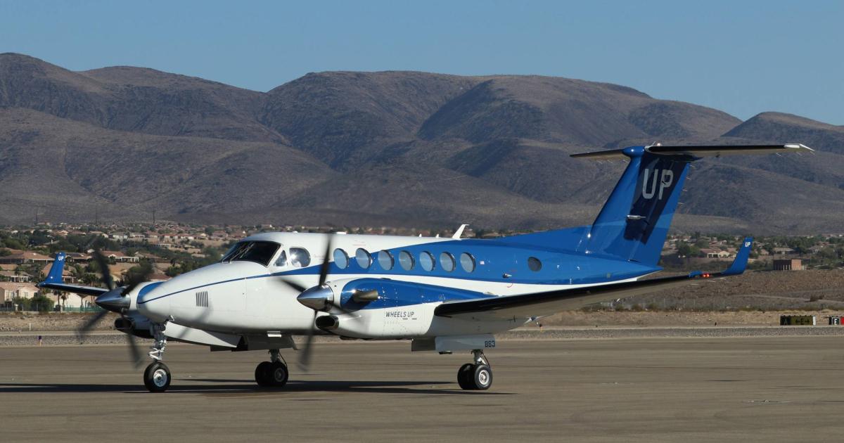 King Air 350 operated by Wheels Up on taxiway