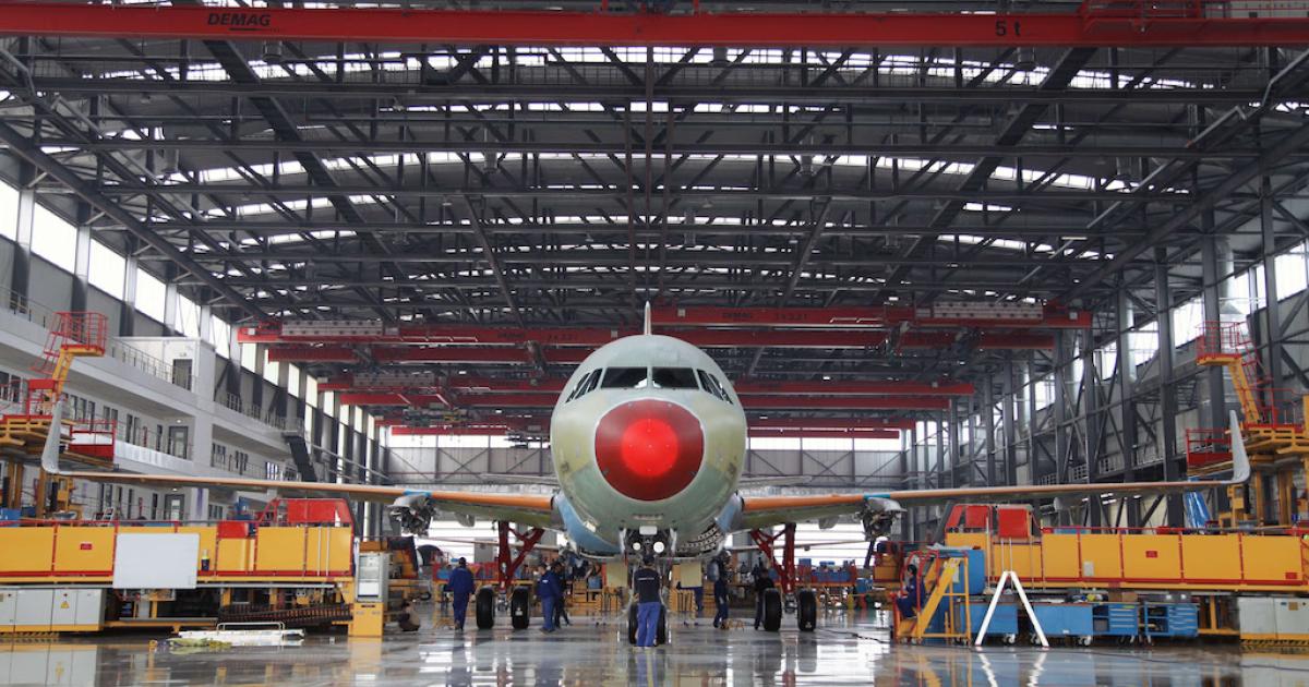 Airbus A320 under assembly in Tianjin