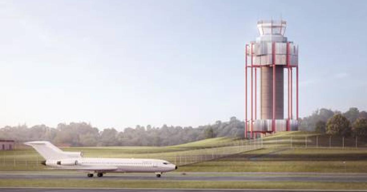 Digital rendering of FAA new small airport ATC tower design 