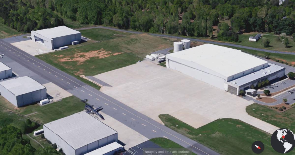 Aerial view of new Jet East facilities at Statesville Regional Airport