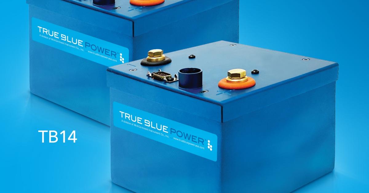 True Blue Power lithium-ion main ship battery for aircraft