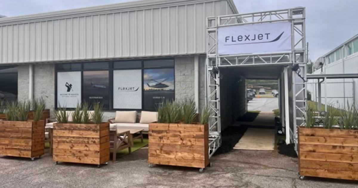 Flexjet's termporary terminal at Augusta Regional Airport.