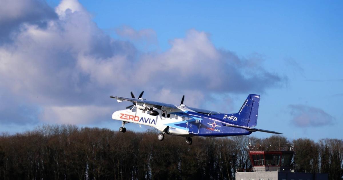 ZeroAvia aircraft on takeoff of first flight