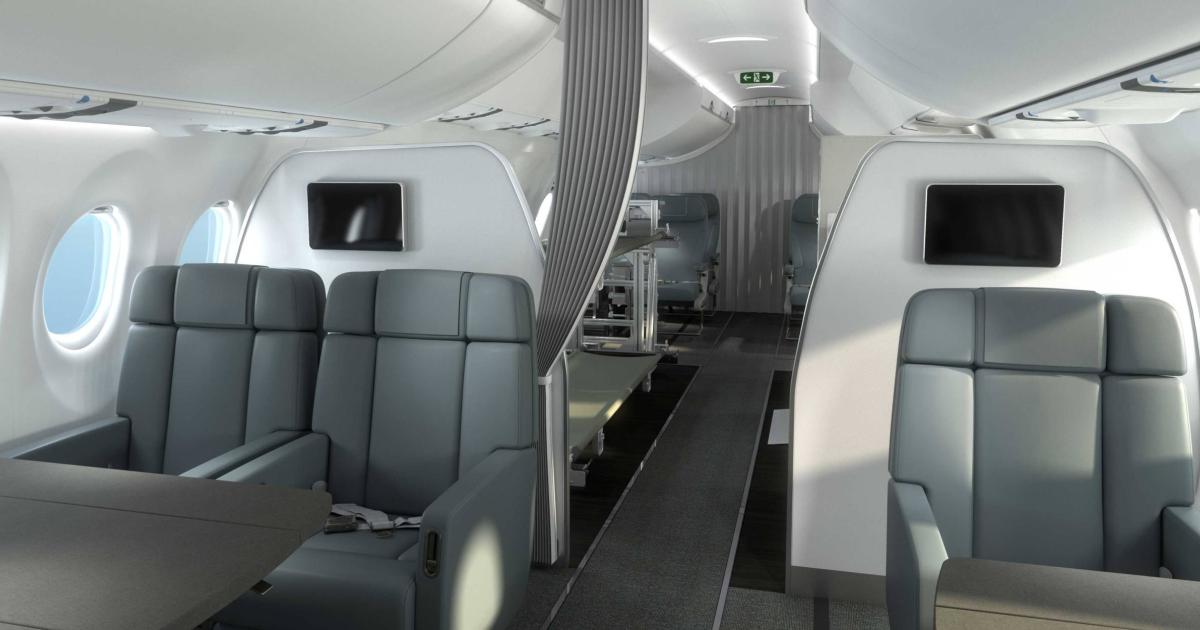 Lufthansa Technik Airbus ACJ TwoTwenty interior