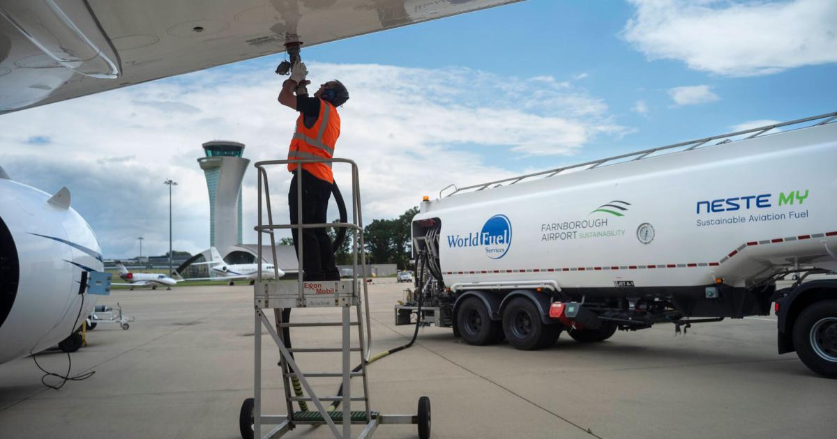underwing fueling with sustainable aviation fuel